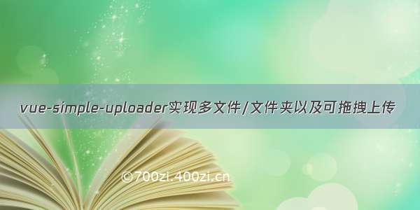 vue-simple-uploader实现多文件/文件夹以及可拖拽上传