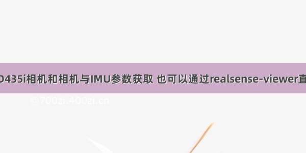 T265/D435i相机和相机与IMU参数获取 也可以通过realsense-viewer直接获取