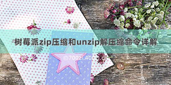 树莓派zip压缩和unzip解压缩命令详解