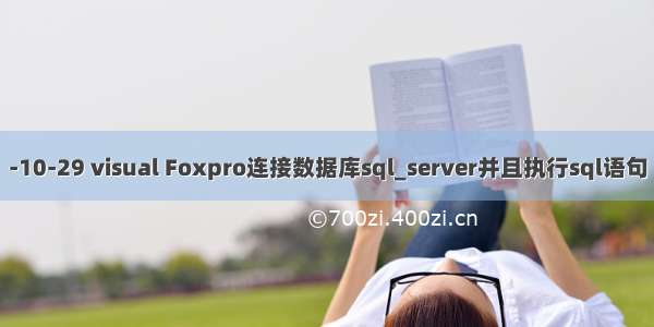 -10-29 visual Foxpro连接数据库sql_server并且执行sql语句