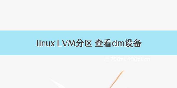 linux LVM分区 查看dm设备