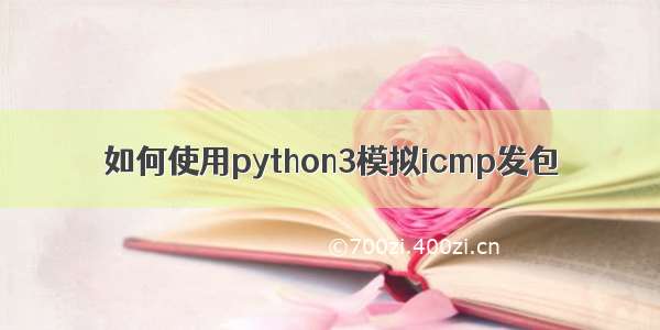 如何使用python3模拟icmp发包