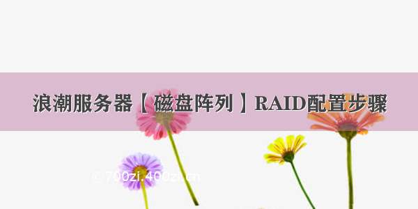 浪潮服务器【磁盘阵列】RAID配置步骤