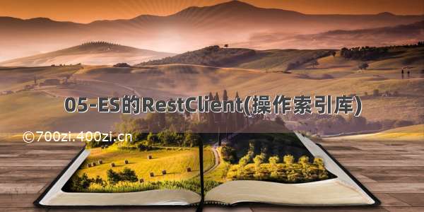 05-ES的RestClient(操作索引库)