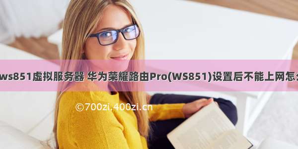 华为ws851虚拟服务器 华为荣耀路由Pro(WS851)设置后不能上网怎么办？