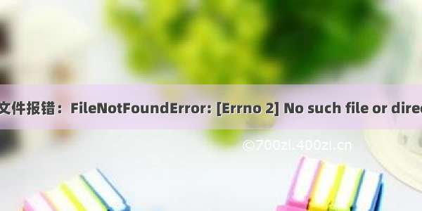 读取文件报错：FileNotFoundError: [Errno 2] No such file or directory