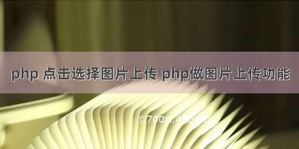 php 点击选择图片上传 php做图片上传功能