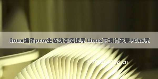 linux编译pcre生成动态链接库 Linux下编译安装PCRE库