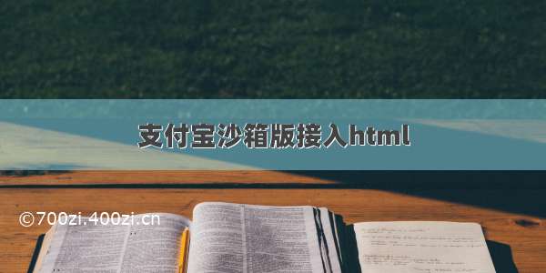 支付宝沙箱版接入html