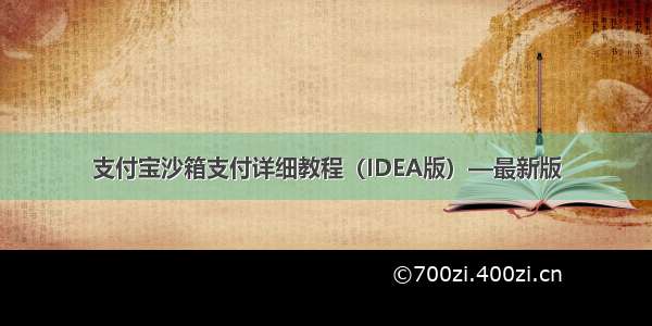 支付宝沙箱支付详细教程（IDEA版）—最新版