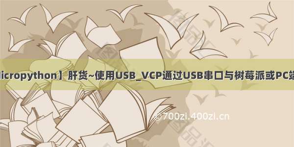 【Micropython】肝货~使用USB_VCP通过USB串口与树莓派或PC端通信