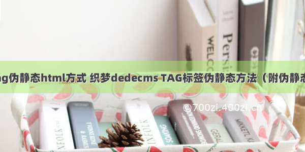 织梦tag伪静态html方式 织梦dedecms TAG标签伪静态方法（附伪静态规则）