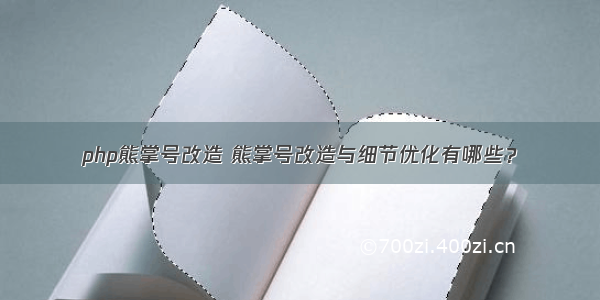 php熊掌号改造 熊掌号改造与细节优化有哪些？