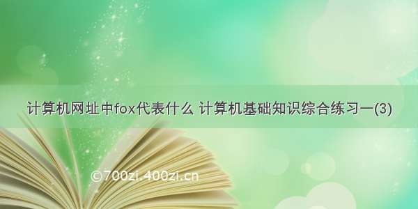 计算机网址中fox代表什么 计算机基础知识综合练习一(3)