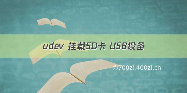 udev 挂载SD卡 USB设备