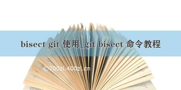 bisect git 使用_git bisect 命令教程