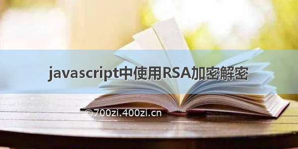 javascript中使用RSA加密解密