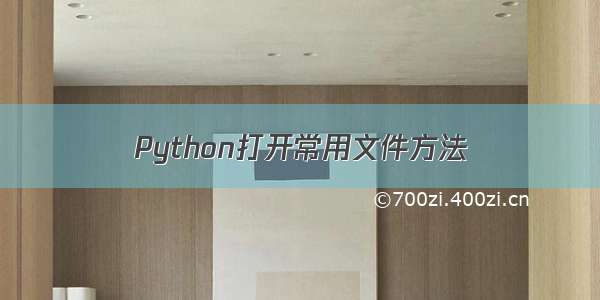 Python打开常用文件方法