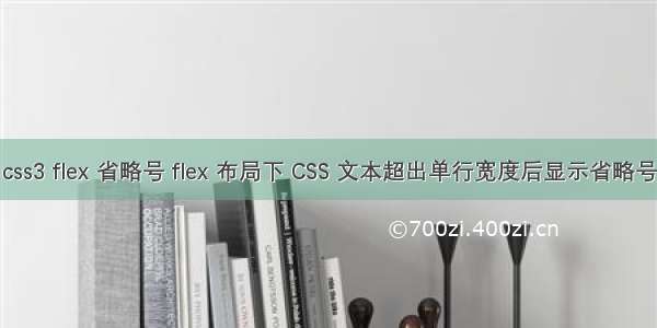 css3 flex 省略号 flex 布局下 CSS 文本超出单行宽度后显示省略号