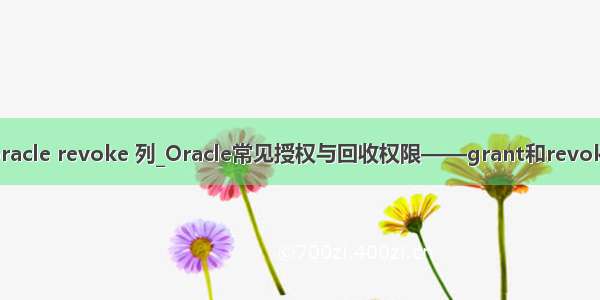 oracle revoke 列_Oracle常见授权与回收权限——grant和revoke