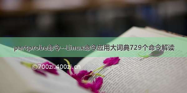 partprobe命令--Linux命令应用大词典729个命令解读