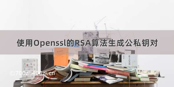 使用Openssl的RSA算法生成公私钥对