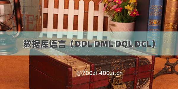 数据库语言（DDL DML DQL DCL）