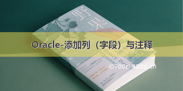 Oracle-添加列（字段）与注释