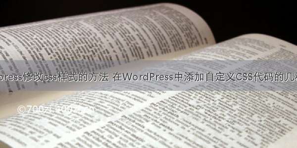 wordpress修改css样式的方法 在WordPress中添加自定义CSS代码的几种方法