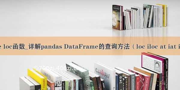 python dataframe loc函数_详解pandas DataFrame的查询方法（loc iloc at iat ix的用法和区别）...