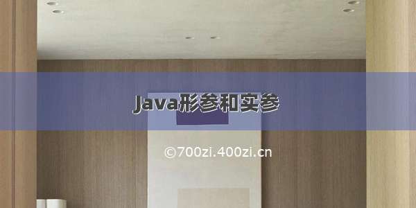 Java形参和实参