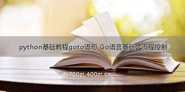 python基础教程goto语句_Go语言基础之流程控制