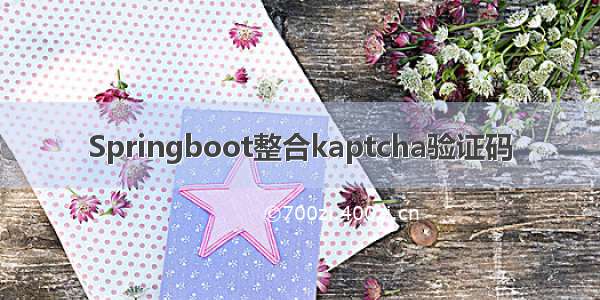 Springboot整合kaptcha验证码