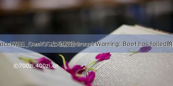 linux开机dracut界面_CentOS启动报错dracut Warning: Boot has failed的解决方法