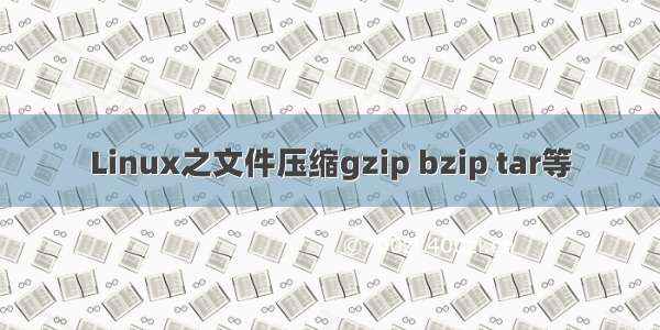 Linux之文件压缩gzip bzip tar等