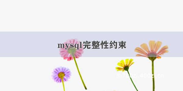 mysql完整性约束