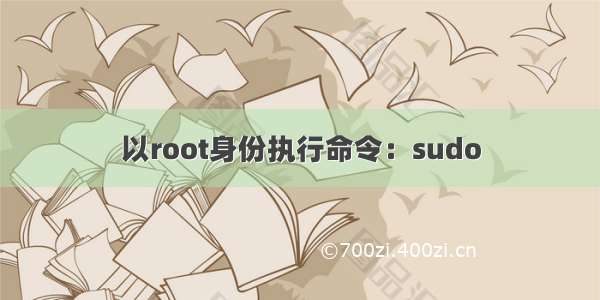 以root身份执行命令：sudo