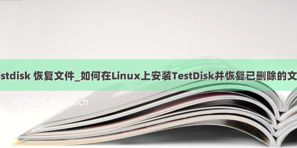 testdisk 恢复文件_如何在Linux上安装TestDisk并恢复已删除的文件