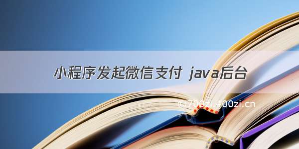 小程序发起微信支付 java后台