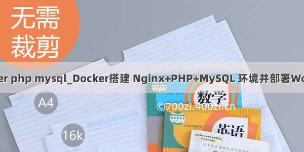 阿里云 docker php mysql_Docker搭建 Nginx+PHP+MySQL 环境并部署WordPress实践