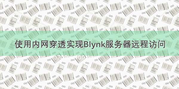 使用内网穿透实现Blynk服务器远程访问