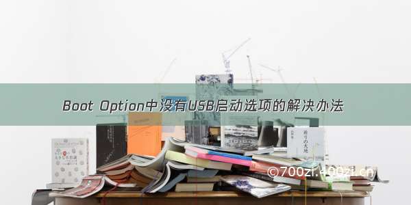 Boot Option中没有USB启动选项的解决办法