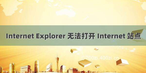 Internet Explorer 无法打开 Internet 站点