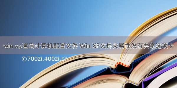 win xp查询计算机配置文件 Win XP文件夹属性没有共享选项卡