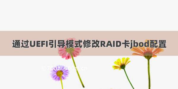 通过UEFI引导模式修改RAID卡jbod配置