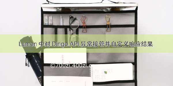 Lumen 中对 Dingo API 异常接管并自定义响应结果