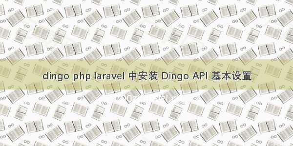 dingo php laravel 中安装 Dingo API 基本设置