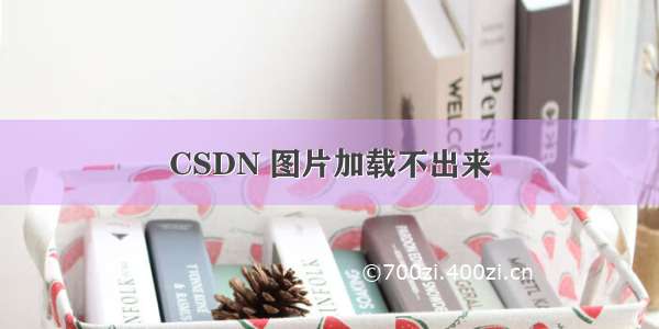 CSDN 图片加载不出来