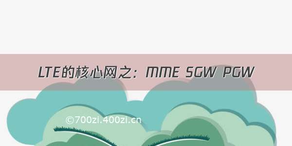 LTE的核心网之：MME SGW PGW