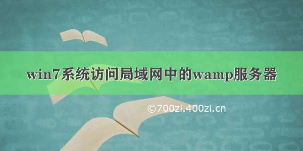 win7系统访问局域网中的wamp服务器